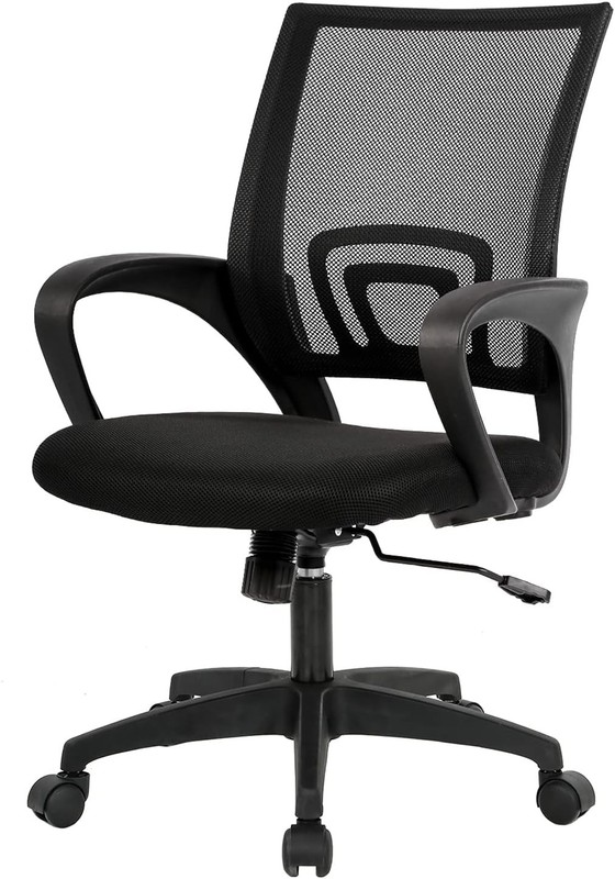 | Ergonomic Office Chair | Mid-Back Swivel Desk Chair | Breathable Backrest &...