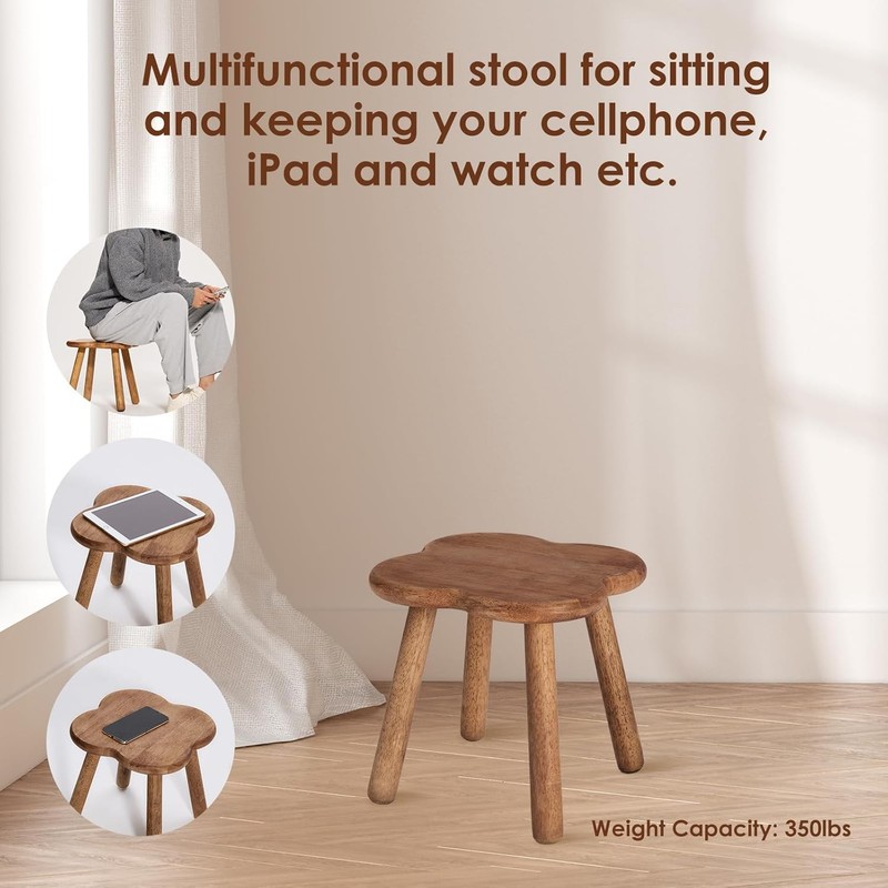 11.6inch Wooden Step Stool for 11.6 inches x x inches, Brown gallery