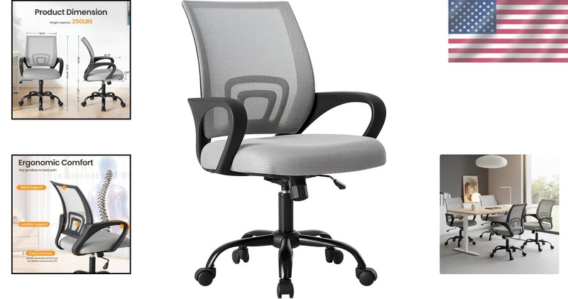 Comfortable Ergonomic Chair with Mesh Back, 360° Swivel & Rocking for Office Use gallery
