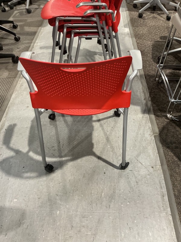 Herman Miller Caper Side / Guest / Stack Chair on Casters in Red gallery