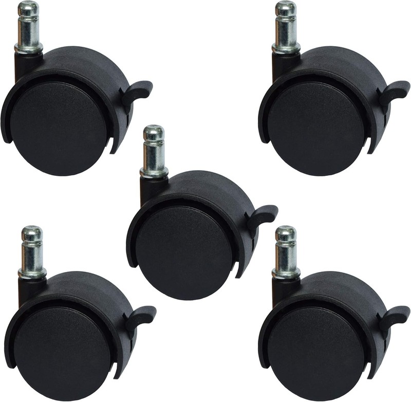 MySit 2″ Replacement Office Chair or Stool Caster Wheels – with Brake black