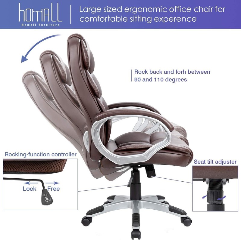 PU Leather Adjustable Height Modern Executive Swivel Task Chair Computer Chair gallery
