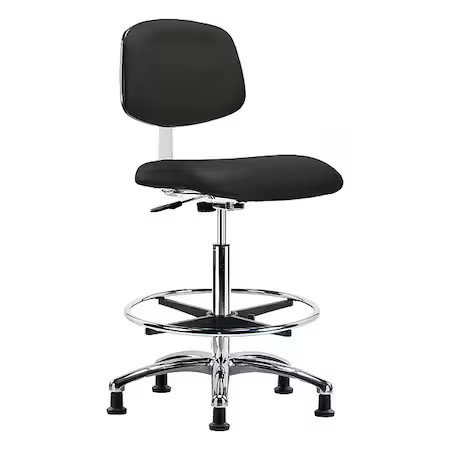Clean Room Chair Ergonomic Chair, 25-3/4" To 35-1/2" Height, Vinyl, Black,