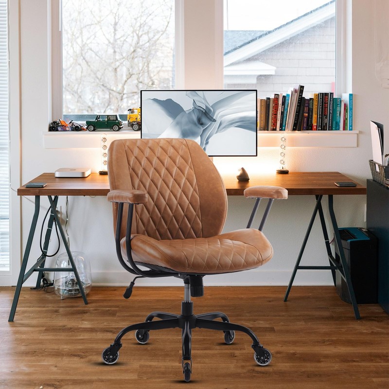 Home Office Desk Chair Office Rubber Casters Ergonomic Computer Chair with Lu... gallery
