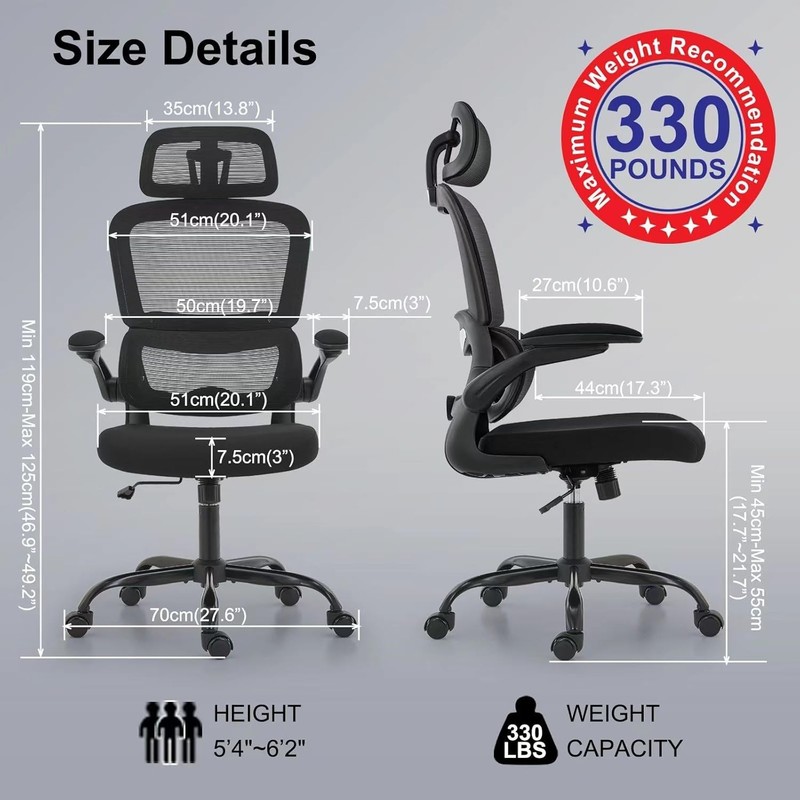 Office Chair Ergonomic Desk Chair, 330 LBS Home Mesh Office Desk Chairs with ... gallery