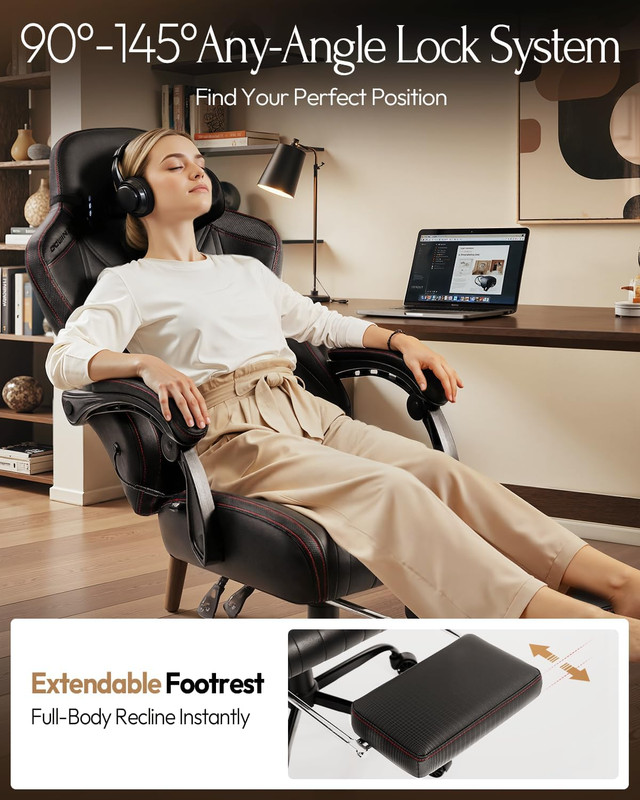 Dowinx Gaming Video Gaming Chair with Shiatsu Neck Massage and Lumbar Support fo gallery