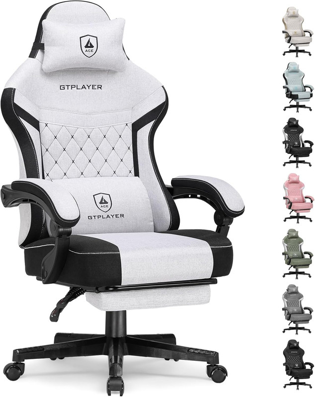 Gaming Chair, Fabric Computer Office Chair with Pocket Spring Cushion, Ergonomic
