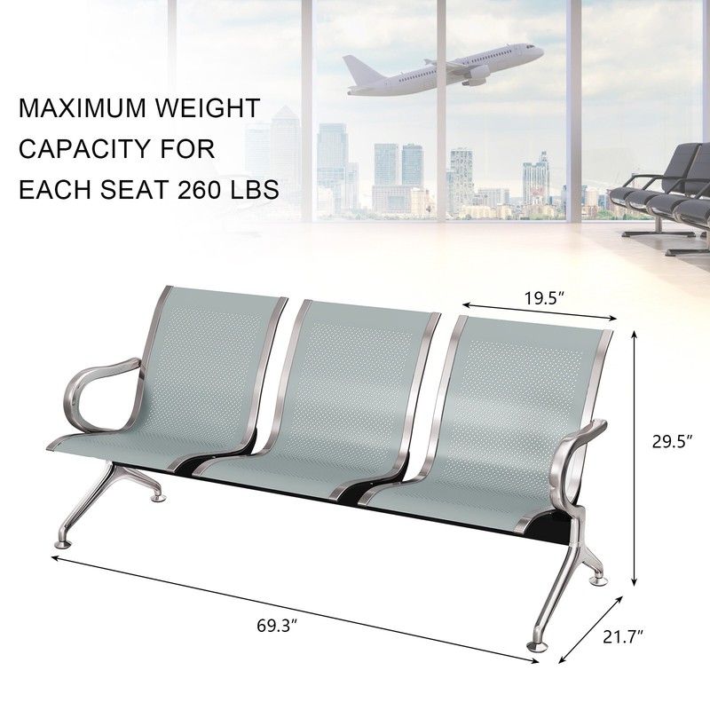 7 Seater Reception Chair Waiting Room Bench Sofa for Airport Office Bank Salon gallery