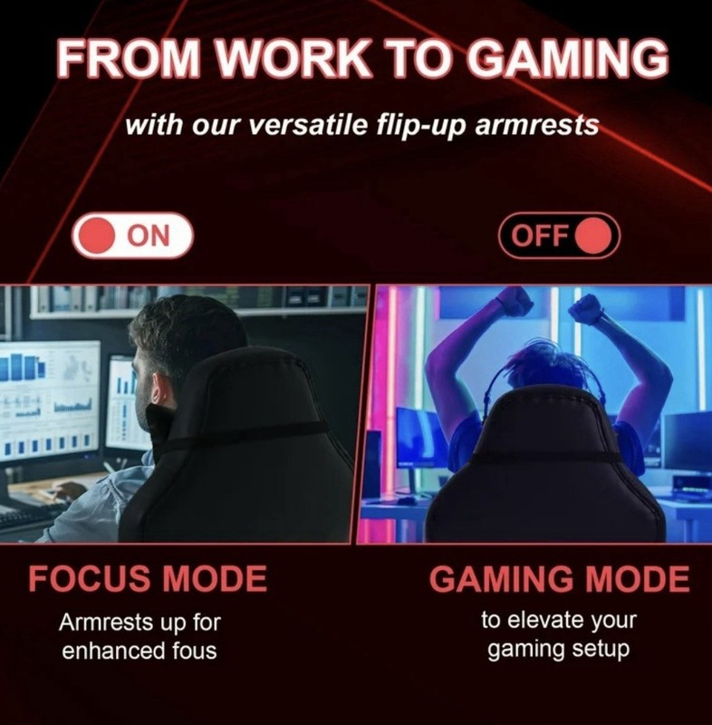 BestMassage OC-RC55 Office Desk Gaming Chair - White/Black (OC-RC55-White) gallery