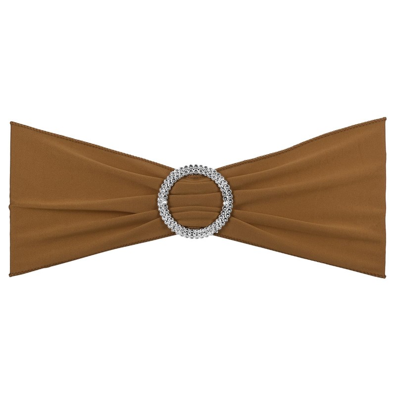 PATIKIL 13″ x 5″ Stretch Chair Sashes Bows, 25 13 X 5.1 Inches, Light Brown