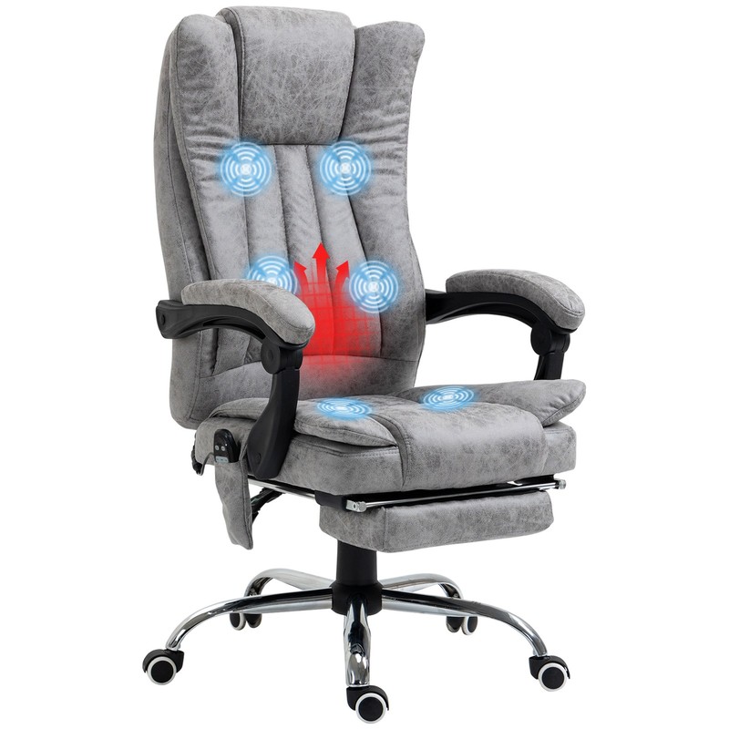Massage Office Chair with 6 Points and Heat, Reclining Computer Chair