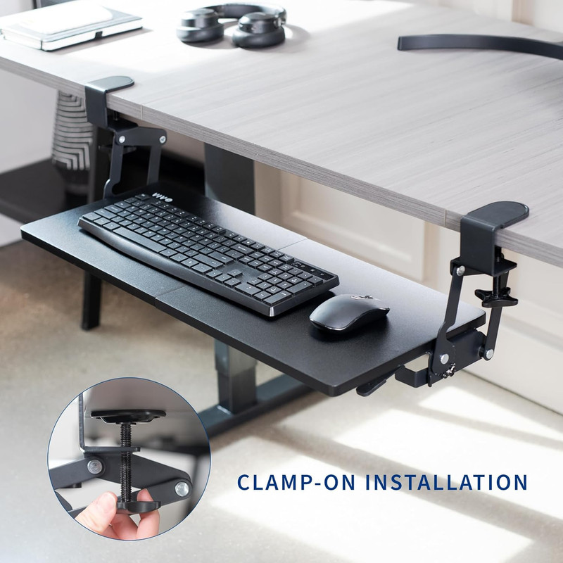 VIVO Large Clamp-On 27 (33 Including Clamps) X 11 Inch Computer Keyboard and Mou gallery