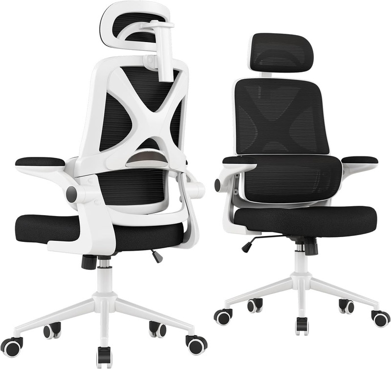 Ergonomic Office Chair - Desk Chair with Adjustable Headrest Lumbar Support Comp