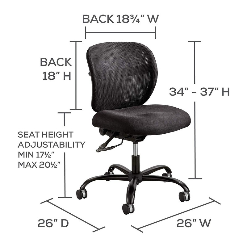 Safco Vue Intensive Use Mesh Task Office Chair in Black Vinyl gallery
