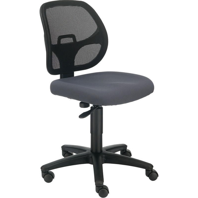 Global Industrial Armless Mesh Back Office Chair Fabric Gray