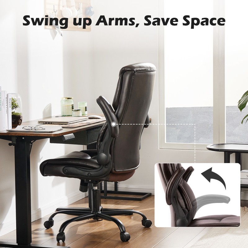PU Leather Home Office Chair Ergonomic Desk Chair Task Chair Rolling Swivel gallery