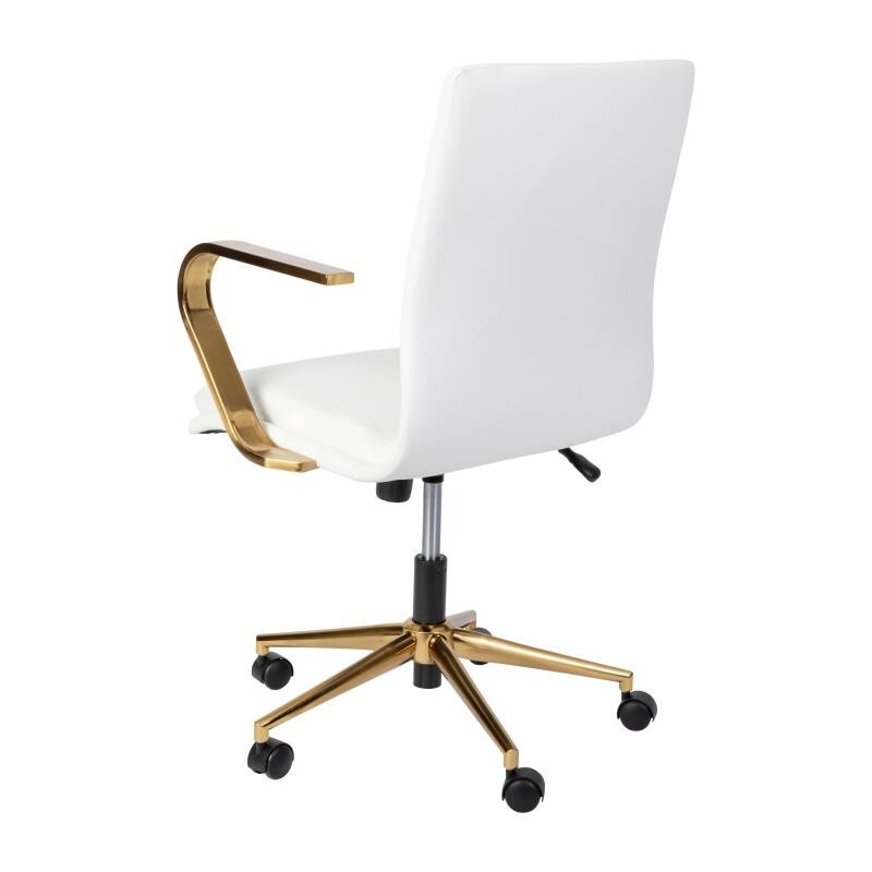 Mid-Back Designer Executive LeatherSoft Office Armchair with Brushed Gold Base gallery