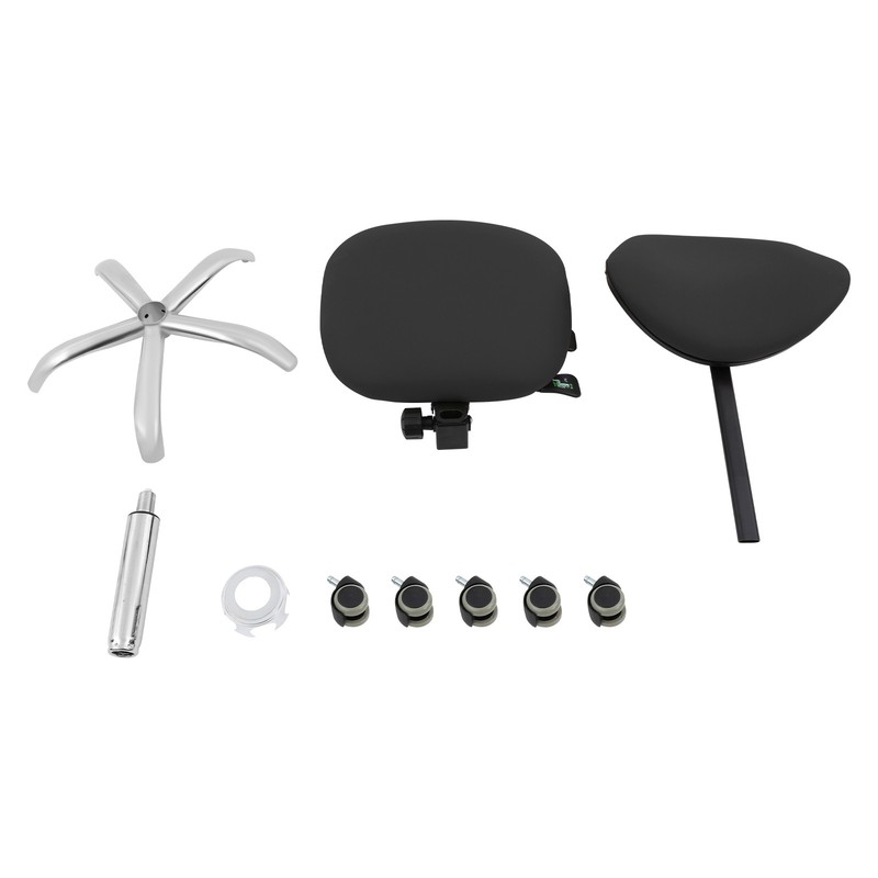 Adjustable Saddle Swivel Chair Ergonomic Rolling Stool w/ Backrest for Office gallery