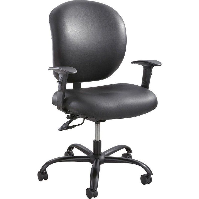 Safco Alday 24/7 Task Chair – Black Polyester Seat – Black Vinyl Back -…