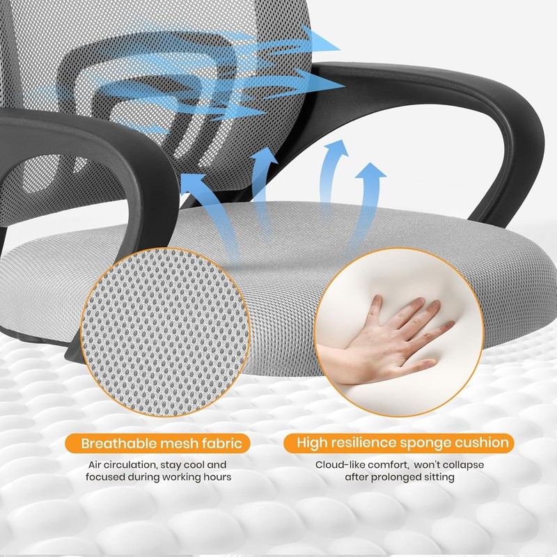 Comfortable Ergonomic Chair with Mesh Back, 360° Swivel & Rocking for Office Use gallery