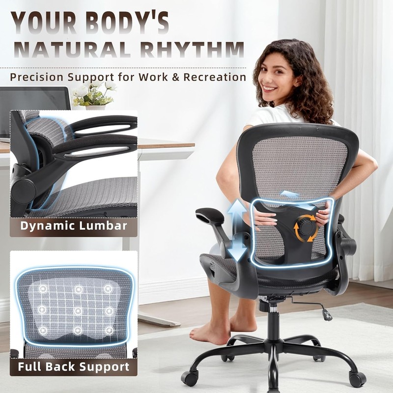 Home Office Chair Desk Computer Chair Ergonomic with Adjustable Lumbar Support gallery