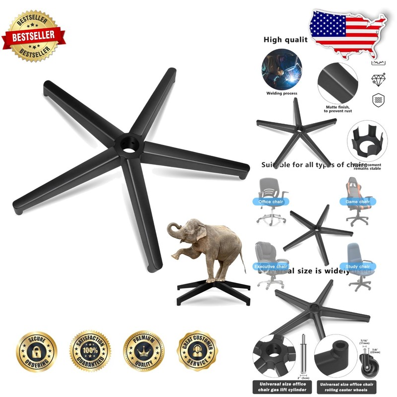 Heavy Duty 28” Desk Chair Base – 2200LBS Metal Leg, Gas Cylinder, Easy Install