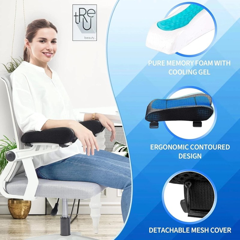 Ergonomic Armrest Pads- Office Chair Arm Rest Cover Pillow - Elbow Support Cu... gallery