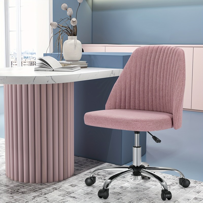 Comfy Makeup Vanity Chair,Height Adjustable Swivel Dressing Chair with Mid Back gallery