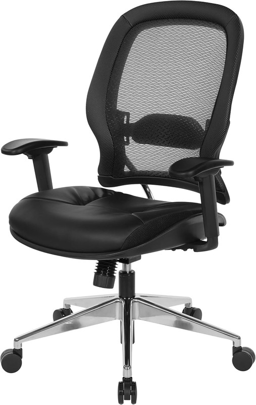Professional Adjustable Office Chair with Padded Leather Seat and Aluminum Base gallery