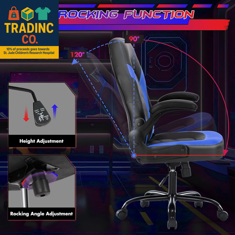 Computer Gaming Desk Chair - Ergonomic Office Executive Adjustable Swivel Task P gallery