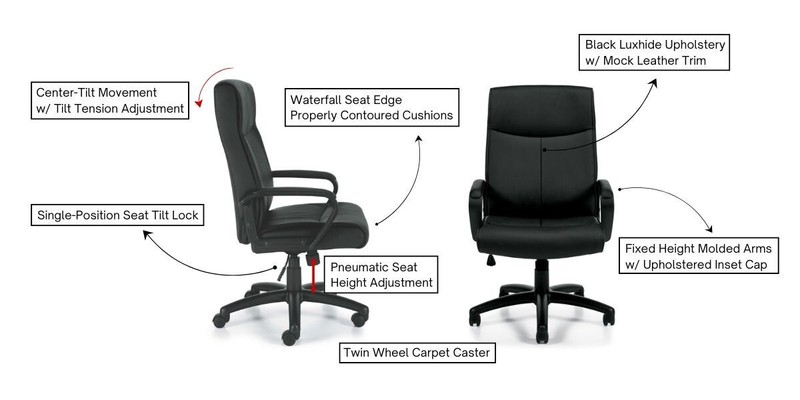 GOF Luxhide High Back Office Chair, Swivel Tilt Seating w/ Ergonomic Support gallery
