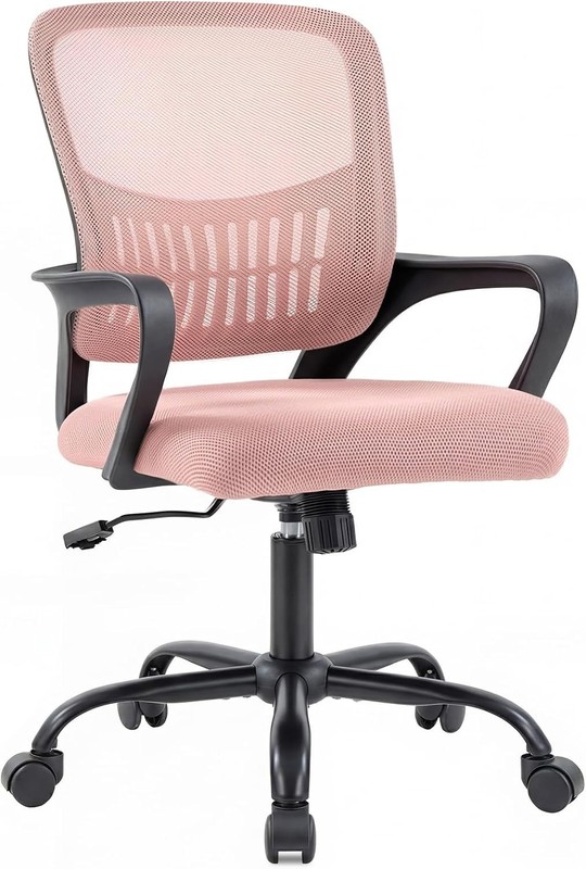 DUMOS Office Mesh Chair Swivel Computer Chair w/Lumbar Support&Rocking Mode&Arms