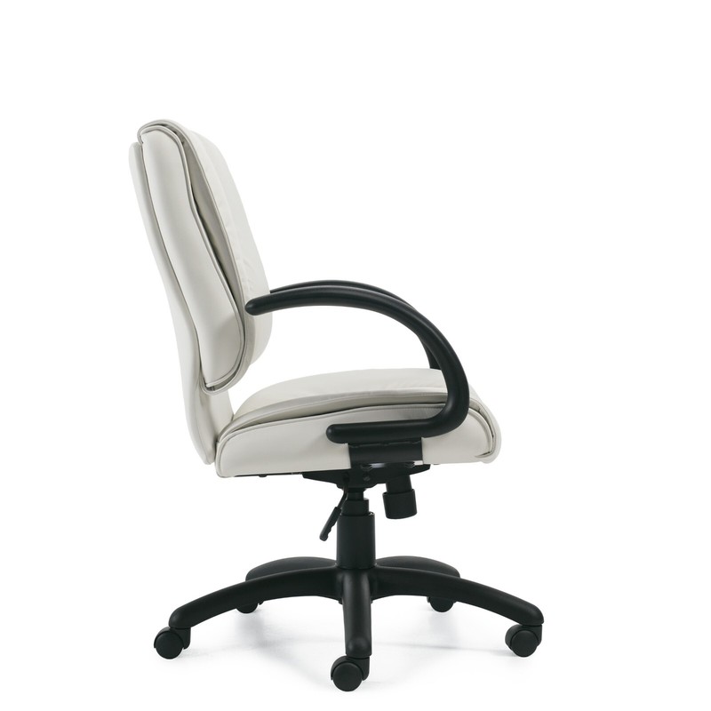 Offices To Go Set of 10 Mid Back Conference Work Chairs White w Fixed Arms gallery