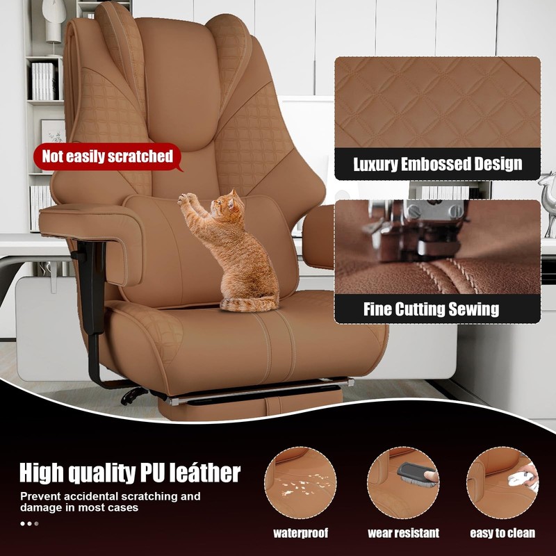 400lbs Big and Tall Office Chair, Wide Ergonomic Leather Executive Chair for ... gallery