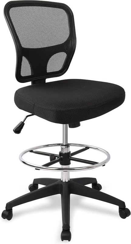 Armless Drafting Chair Tall Office Chair Adjustable Height High Back Ergonomic