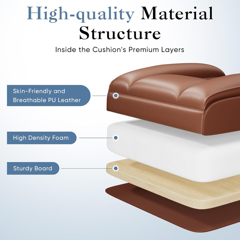 Big & Tall Ergonomic Gaming Chair with Footrest, Adjustable Armrests, Brown PU gallery