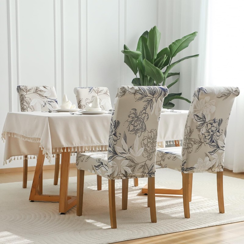FORCHEER Chair Covers for Dining Room Set of 4 Elegant 4PC, Flowers gallery