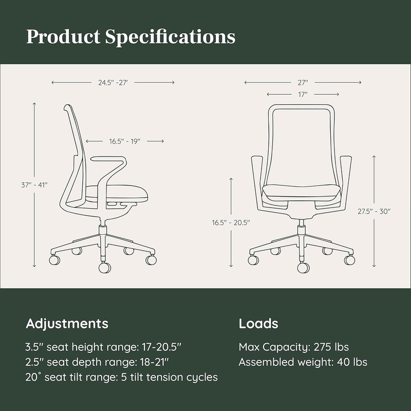 Verve Chair High Performance Executive Office Chair with Contoured Seat Back gallery