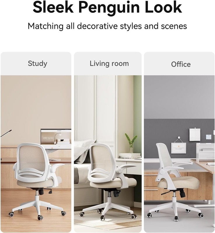 Stylish Penguin Design Desk Chair with Memory Foam Cushion and Mesh Backrest gallery