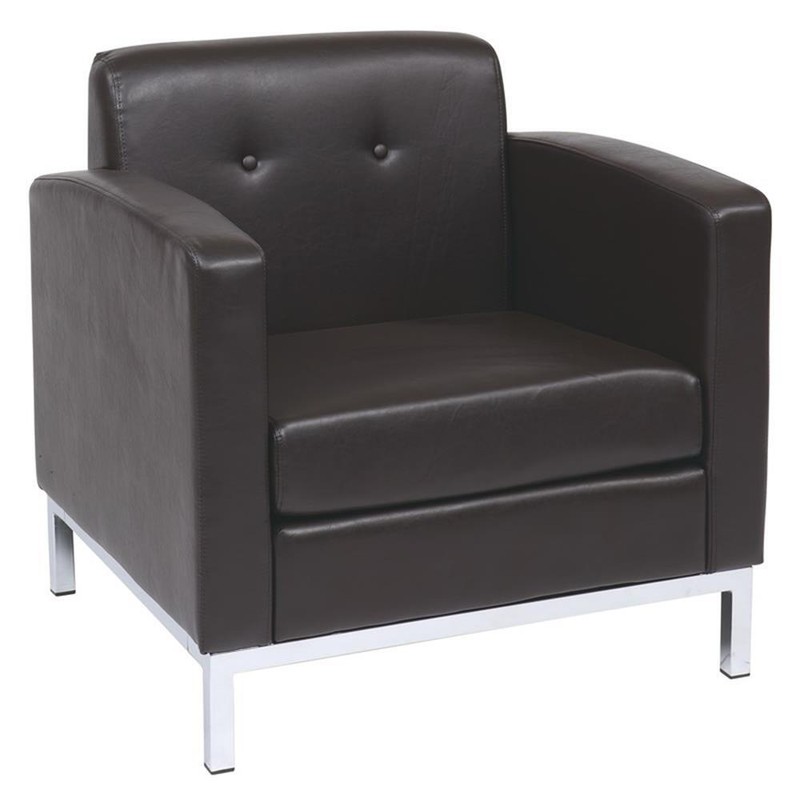 Wall Street Armchair Espresso Faux Leather gallery