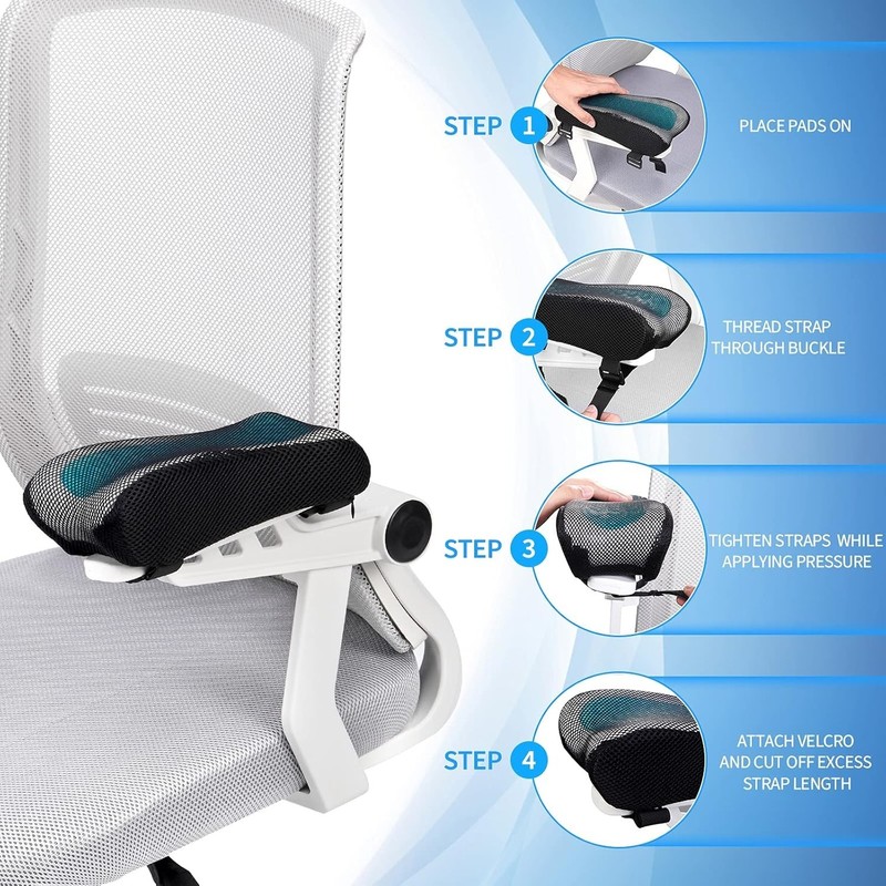 Comfortable and Breathable Ergonomic Armrest Pads - Set of 2 for Versatile Use gallery