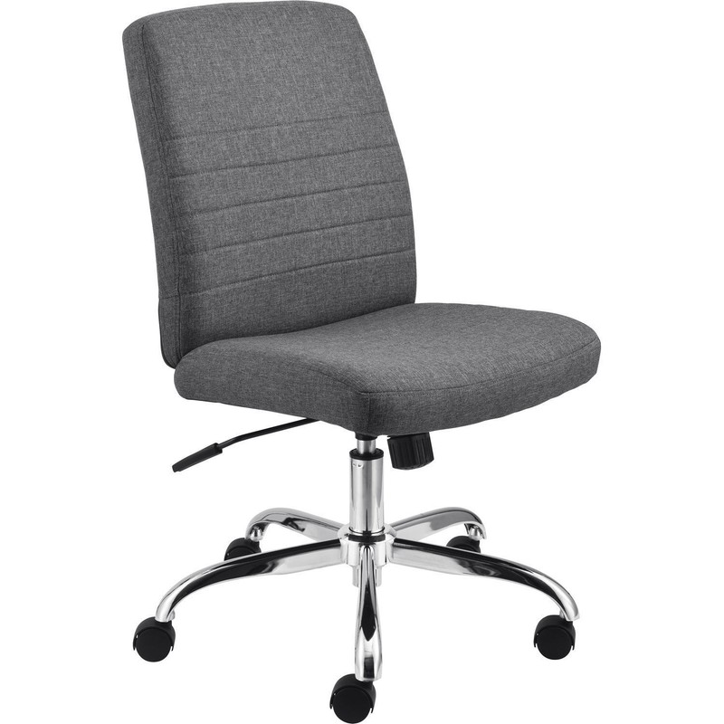 Global Industrial Armless Task Chair Fabric Gray Mid Back