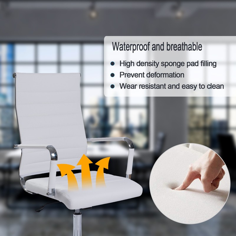 Ergonomic PU Office Chair Executive Computer Chair w/Height Adjustable Seat Home gallery