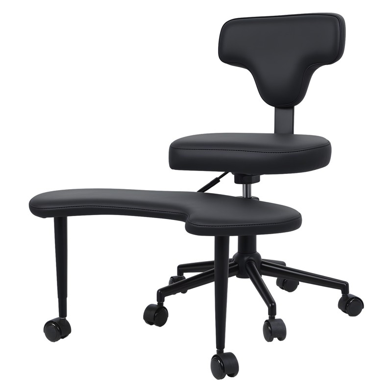 Active Sitting Ergonomic Cross Legged Chair Friendly 360° Swivel Faux Leather
