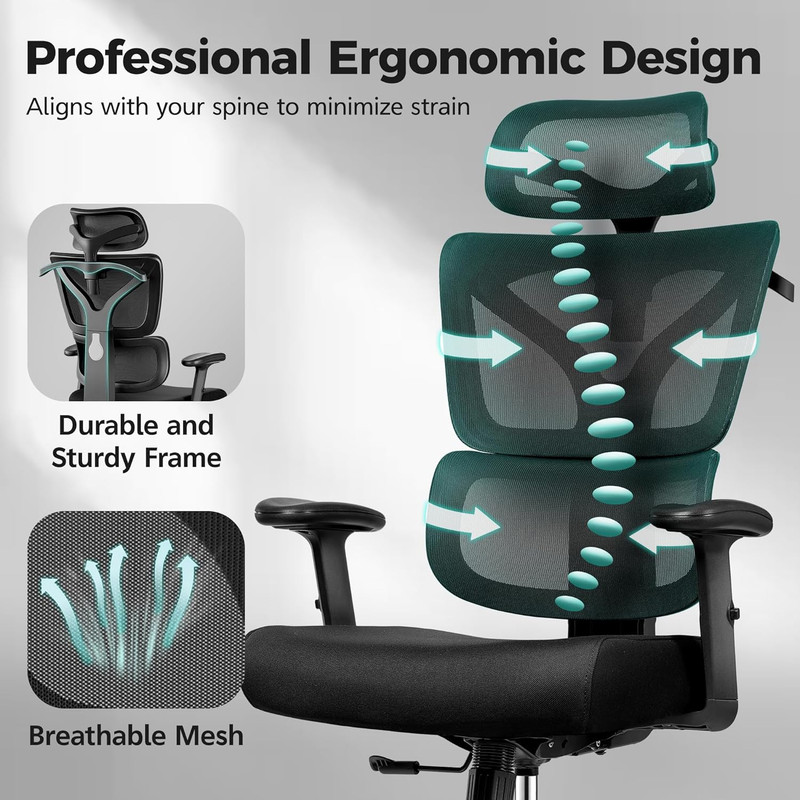 Ergonomic Office Chair High Back Desk Chair with Lumbar Support, Breathable Mesh gallery