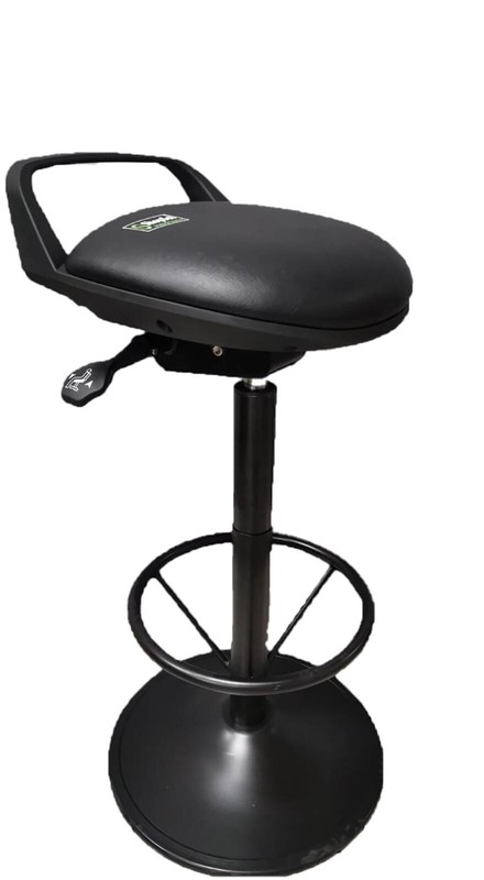 SHOPSOL 1010605 Adjustable Height Service Stool Sit-Stand Vinyl Seat Foot Rest