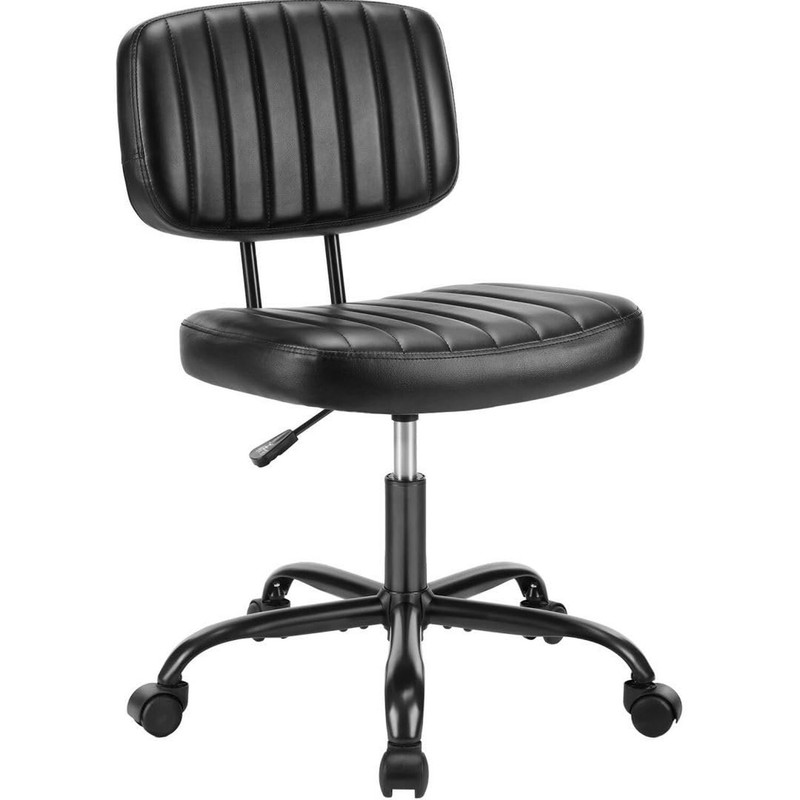 360° Swivel Desk Chair, Upholstered Faux Leather Height Adjustable Taskchai