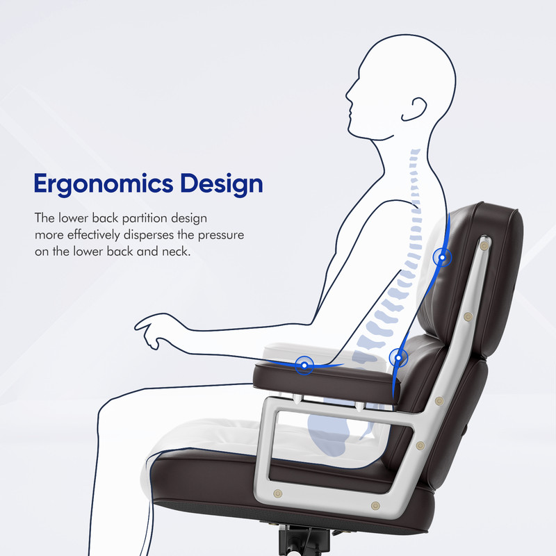 Modern Life Chair Genuine Leather Office Lobby Ergonomic Armchair Swivel Seat gallery