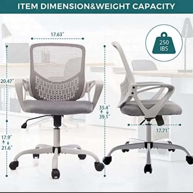SMUG Home Office Chair Ergonomic Computer Desk Chair Mesh Mid-Back Height Adj... gallery