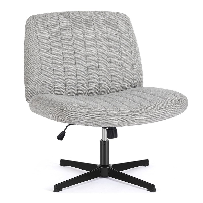 Criss Cross Chair No Wheel Legged Office Wide Comfy Desk Vanity Chair, Armles…